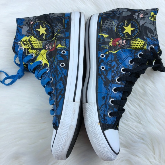 Converse Batman High-Top Sneakers - Black, Yellow, Blue main image 7